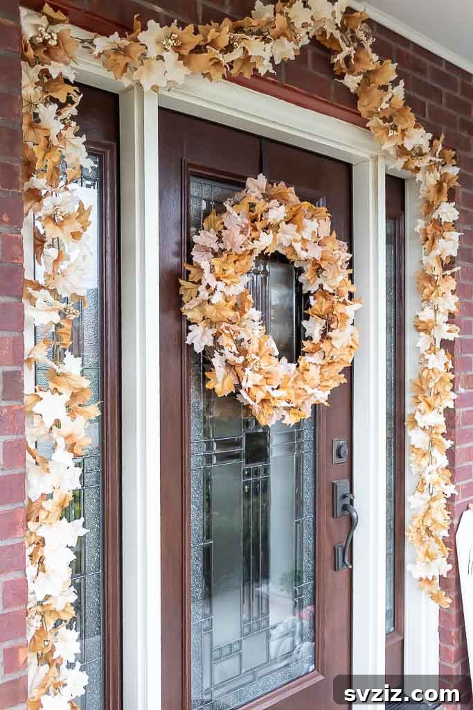 27 Creative DIY Fall Wreath Designs 21 Rustic Leafy Grapevine Autumn Wreath with vibrant foliage