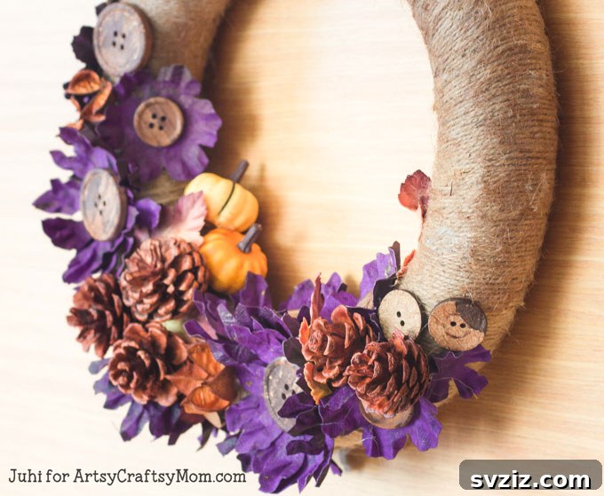 27 Creative DIY Fall Wreath Designs 25 Rustic Twine and Pinecone Wreath with charming accents