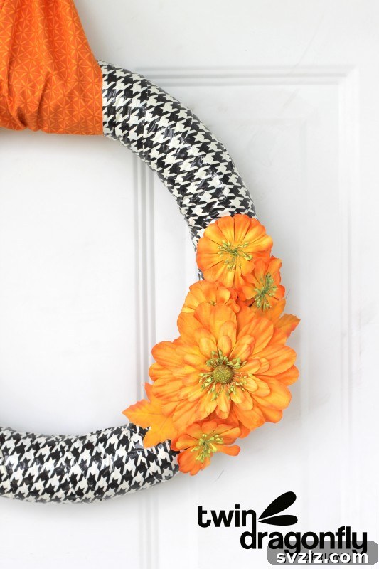 27 Creative DIY Fall Wreath Designs 26 Playful Fall Duct Tape Wreath with colorful patterns