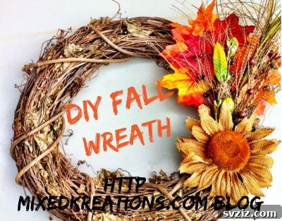 27 Creative DIY Fall Wreath Designs 6 Traditional Floral Fall Wreath with rustic elements