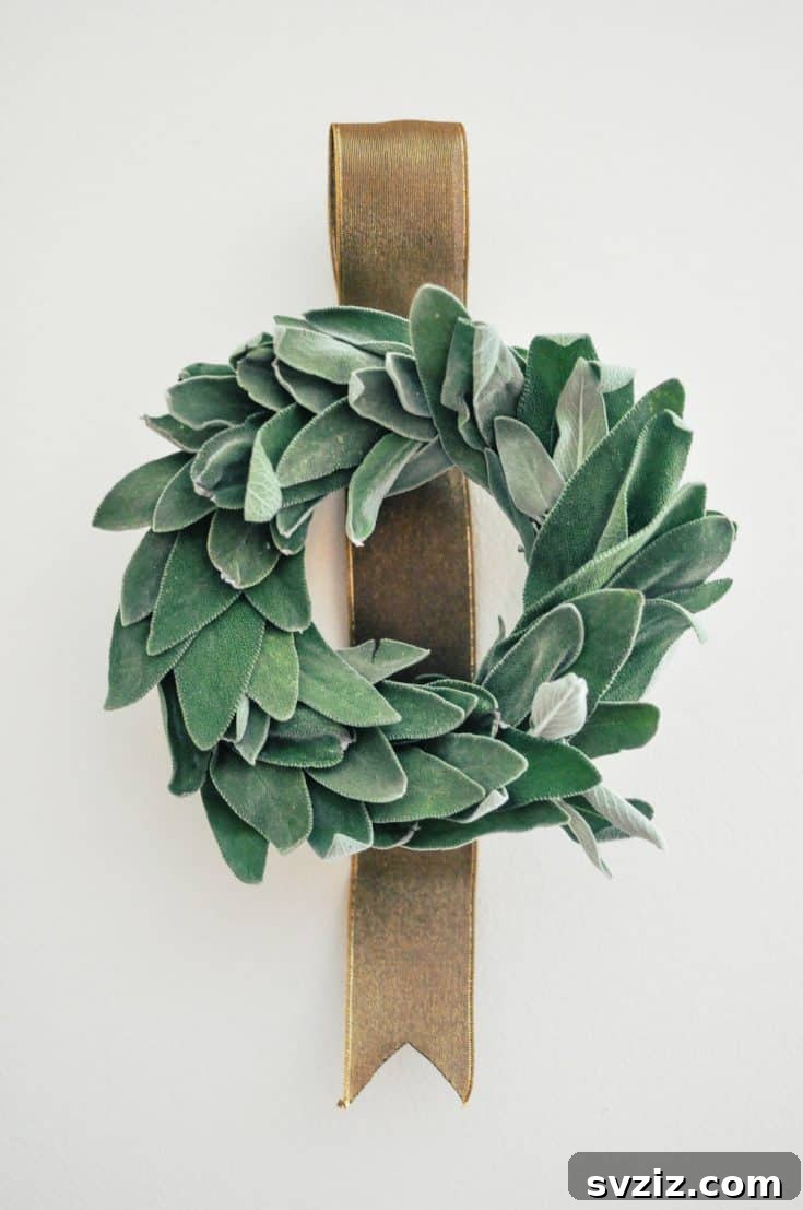27 Creative DIY Fall Wreath Designs 7 Fresh and aromatic Sage Wreath for fall decor