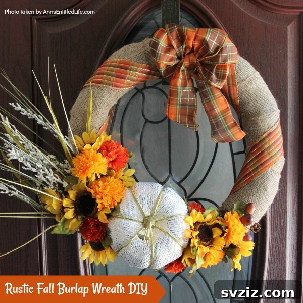 27 Creative DIY Fall Wreath Designs 8 Charming Rustic Fall Burlap Wreath with plaid accents