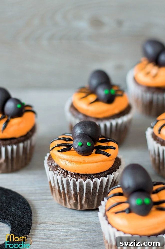 Harvesting Joy: 27 Fall Baby Shower Concepts 17 Spider Cupcakes