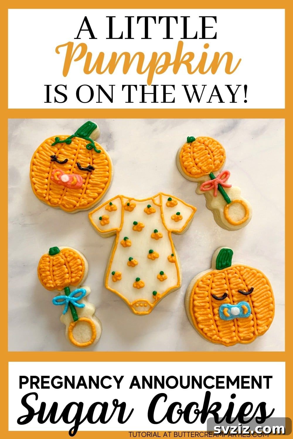 Harvesting Joy: 27 Fall Baby Shower Concepts 3 'A little Pumpkin is On The Way’ Cookies