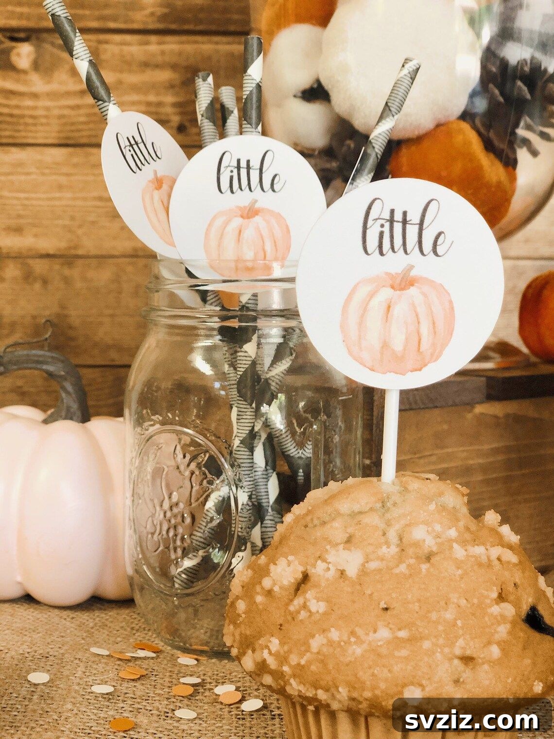 Harvesting Joy: 27 Fall Baby Shower Concepts 23 Pumpkin Paper Straws