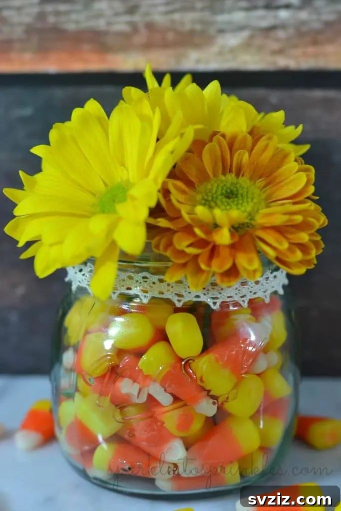 Harvesting Joy: 27 Fall Baby Shower Concepts 27 Candy Corn Centerpiece
