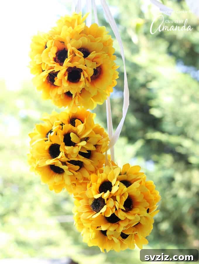Harvesting Joy: 27 Fall Baby Shower Concepts 7 Sunflower Kissing Balls