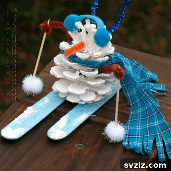 Charming Autumn Pine Cone Creations 16 Pinecone Snowman