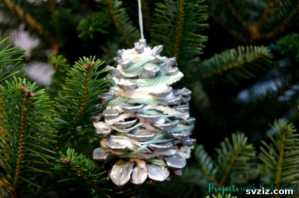 Charming Autumn Pine Cone Creations 22 Yarn Wrapped Pinecone Ornaments