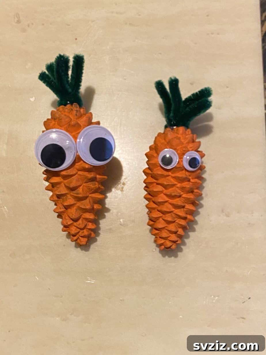 Charming Autumn Pine Cone Creations 28 Pinecone Carrot