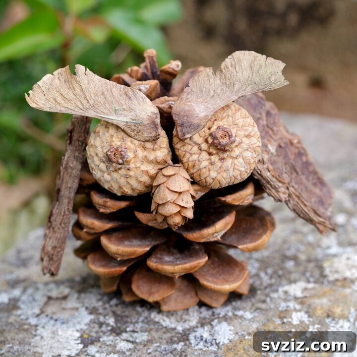 Charming Autumn Pine Cone Creations 30 Rustic Pinecone Owl