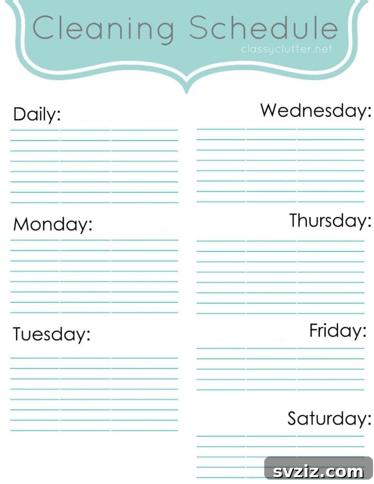 20 Brilliant Hacks for a Sparkling Spring Clean 3 Draft a Cleaning Schedule for Spring Cleaning