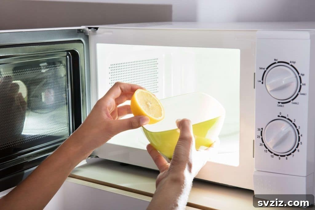 20 Brilliant Hacks for a Sparkling Spring Clean 5 Clean Microwave with Lemon and Steam