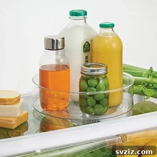 20 Brilliant Hacks for a Sparkling Spring Clean 9 Organize Cabinets and Fridges with Rotating Turntables
