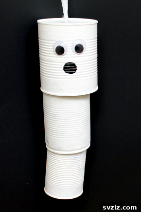 Tin Can Ghost Wind Chime