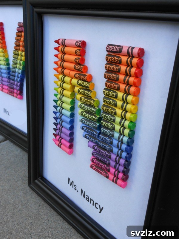 Creative Classroom Crafts for Educators 25 Personalized Crayon Monogram Art