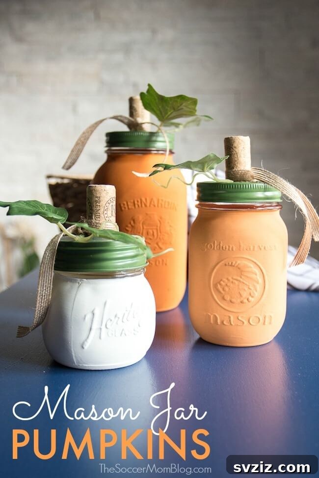 27 Festive Thanksgiving Craft Ideas 21 Mason Jar Pumpkins