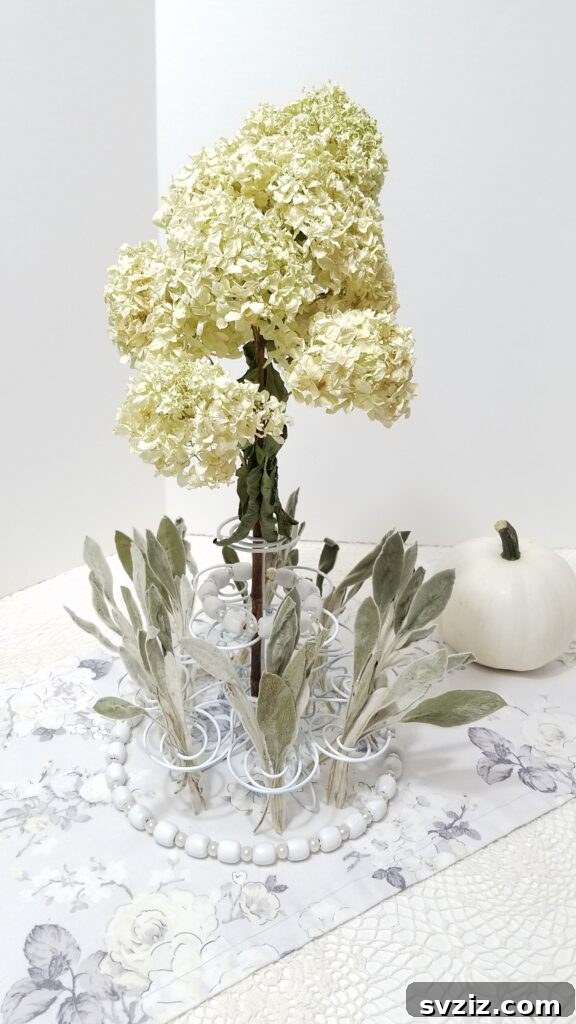DIY White Pumpkin Centerpiece