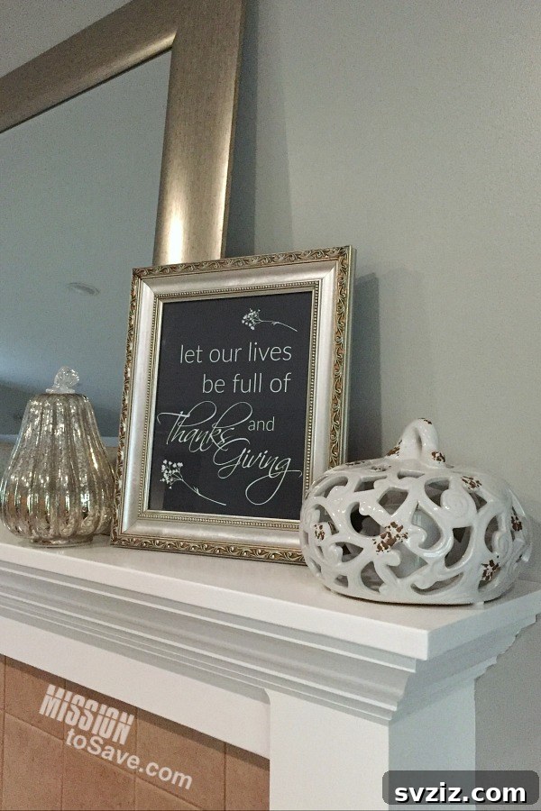Printable Thanksgiving Message Frame