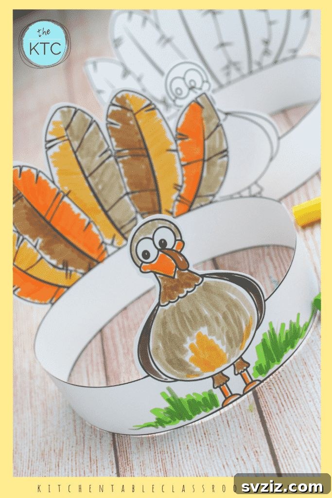 Festive Thanksgiving Crafts for Little Ones 25 Turkey Headband Printable
