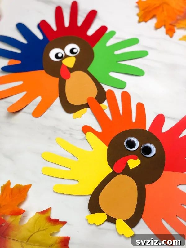 Festive Thanksgiving Crafts for Little Ones 26 Handprint Turkey Craft