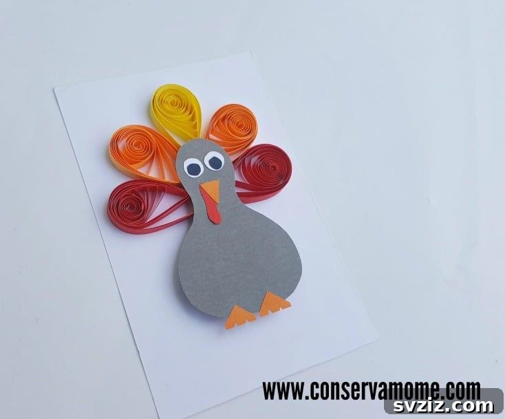 Festive Thanksgiving Crafts for Little Ones 8 Quilled Turkey