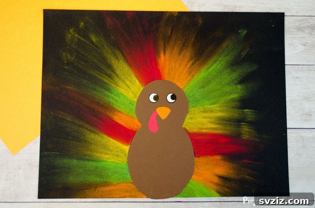 Festive Thanksgiving Crafts for Little Ones 10 Chalk Pastel Turkeys