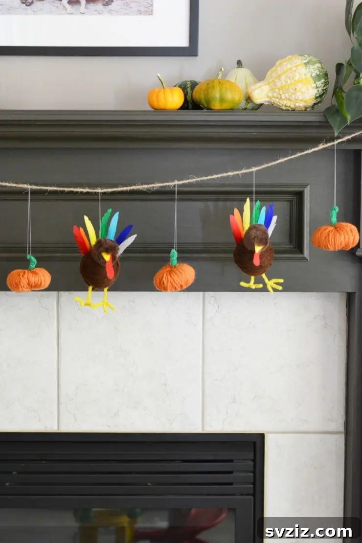 Turkey And Pumpkin Garland
