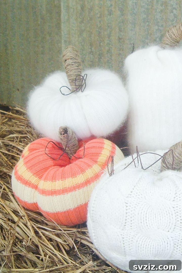 No-Sew Sweater Pumpkins