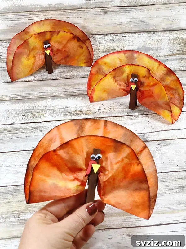 27 Fun Thanksgiving Crafts for Toddlers 16 Stained Coffee Filter Turkey