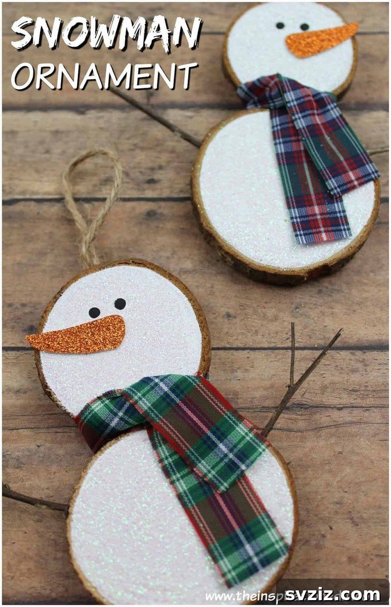 Rustic Snowman Ornament
