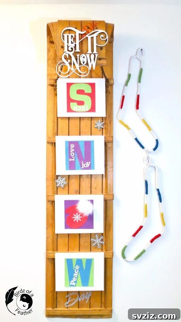 Wooden Sled Decor