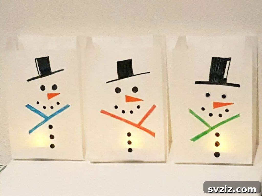 Cozy Winter Creations: 27 Craft Ideas for Grown-Ups 14 Easy Snowman Luminary