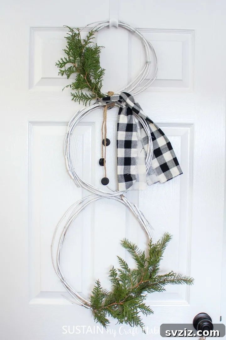 Cozy Winter Creations: 27 Craft Ideas for Grown-Ups 19 Snowman Wreath