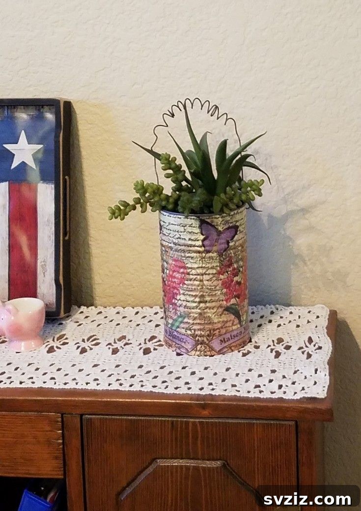 Decoupage Tin Can