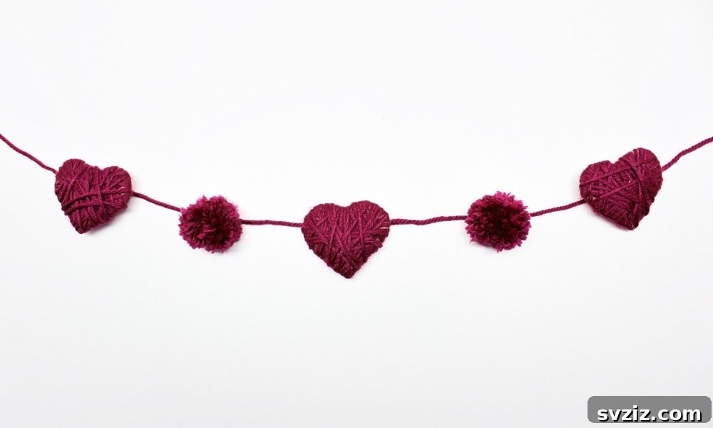 Valentine’s Day Yarn Garland