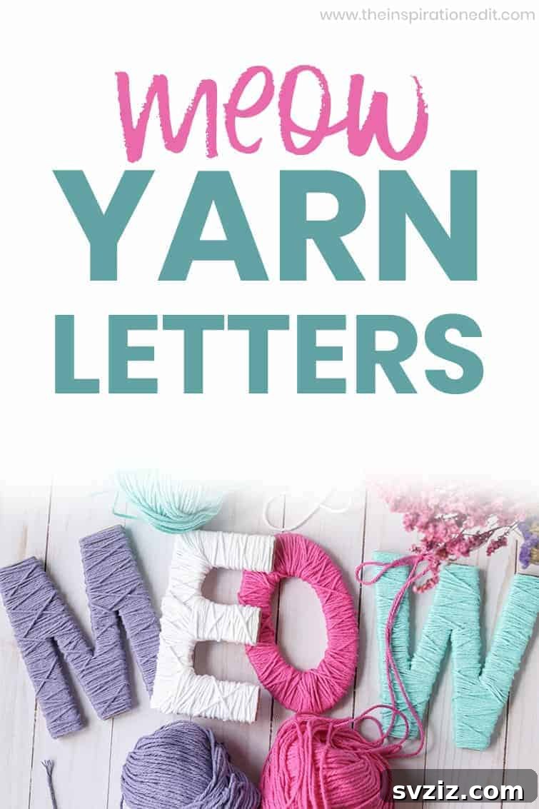 DIY Meow Yarn Letters