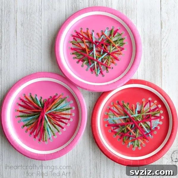 Paper Plate Heart Sewing Craft