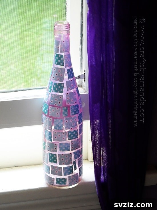 Beautiful Mosaic Wine Bottle Craft