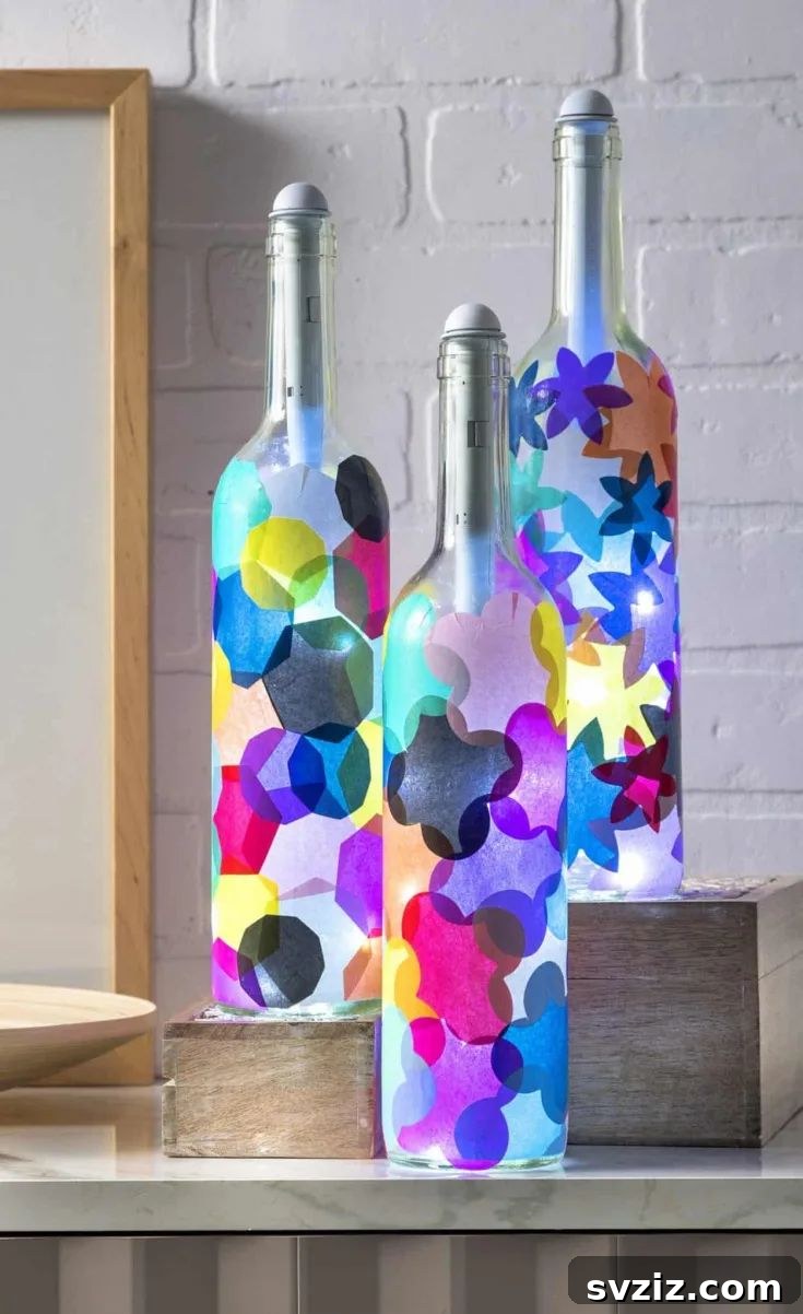 Elegant Wine Bottle Lanterns Craft