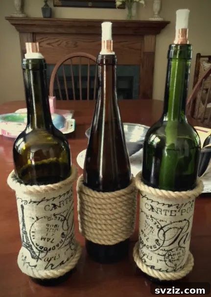DIY Wine Bottle Tiki Torches