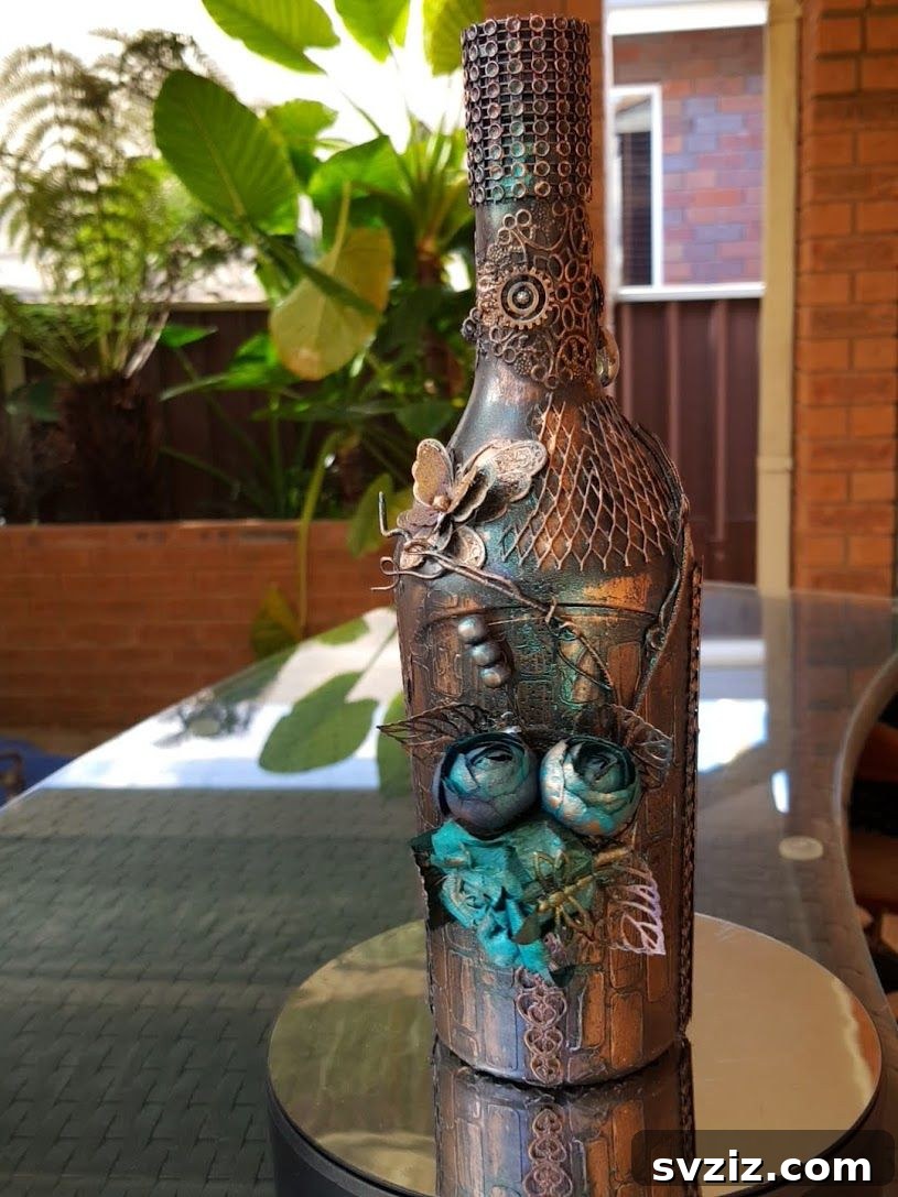 Artistically Altered Wine Bottle Craft