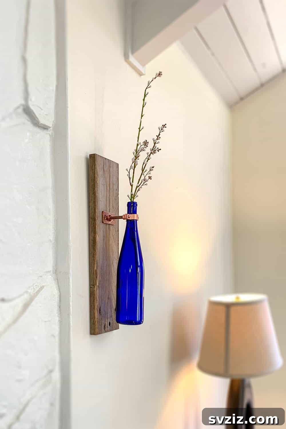 Upcycled Wine Bottle Wall Vase