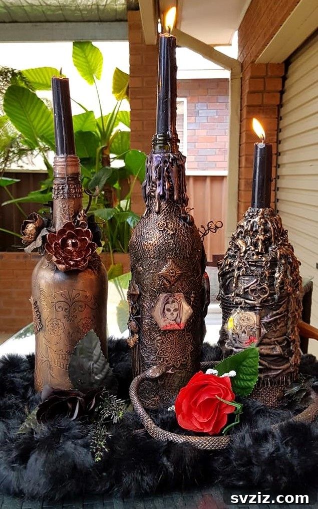 Spooky Halloween Wine Bottle Decor