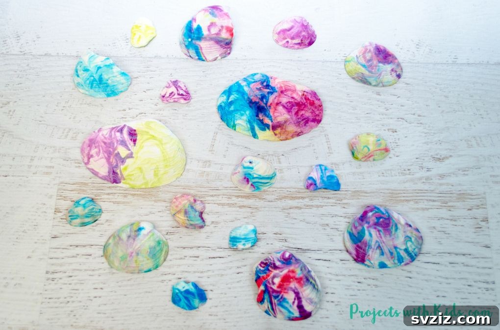 Seashell Decor: Craft Your Own Coastal Oasis 3 Easy Marbled Seashell Art