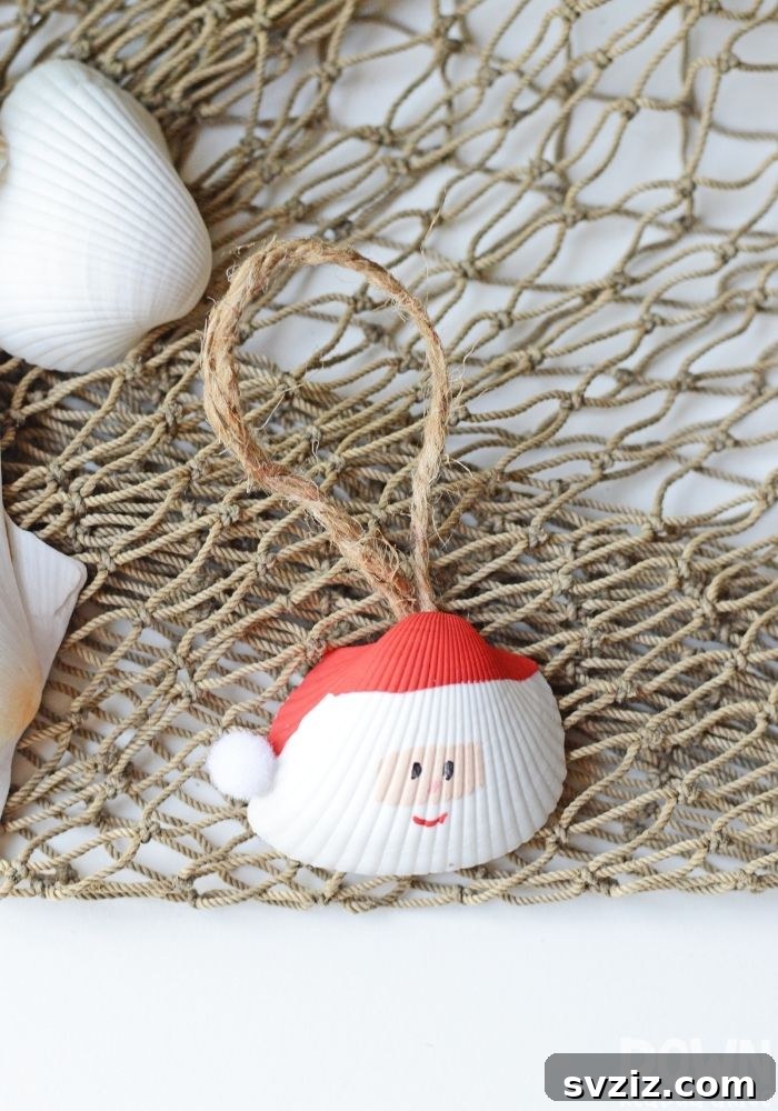 Seashell Decor: Craft Your Own Coastal Oasis 4 Santa Seashell Ornaments