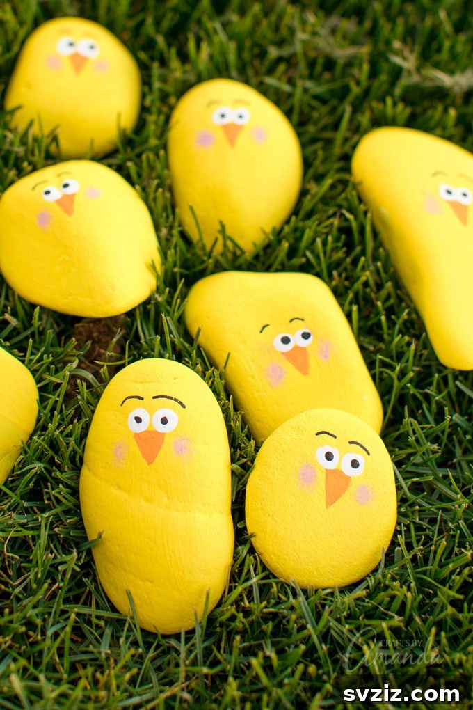 Tiny Treasures: 41 Adorable Rock Painting Ideas 24 Adorable Painted Rock Chicks, bringing cheer to any space.
