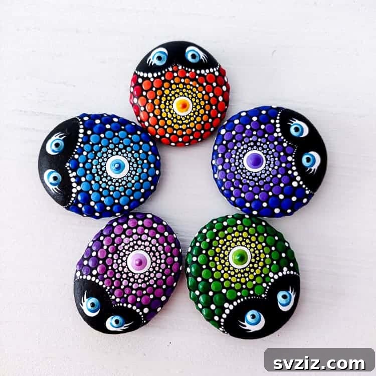 Tiny Treasures: 41 Adorable Rock Painting Ideas 31 Intricate Mandala Ladybug painted rock, combining patterns and nature.