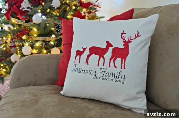Dazzling Christmas Decor Ideas to Transform Your Home 20 DIY Deer Family Christmas Pillow Cover