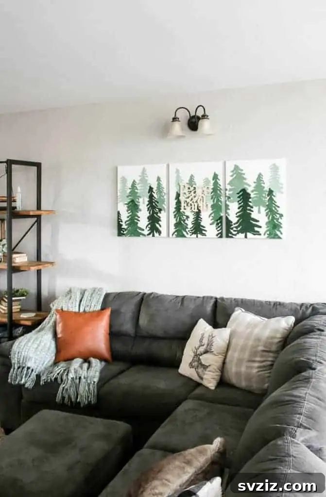 Dazzling Christmas Decor Ideas to Transform Your Home 8 Ombre Forest Design Christmas Wall Decor
